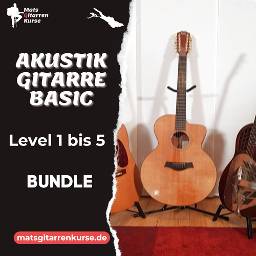 Bundle: Akustik Gitarre Basic – Level 1 bis 5